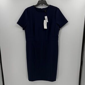 Ann Taylor The Suiting Collection Short Sleeve Midi Dress - Navy - 16 - NWT